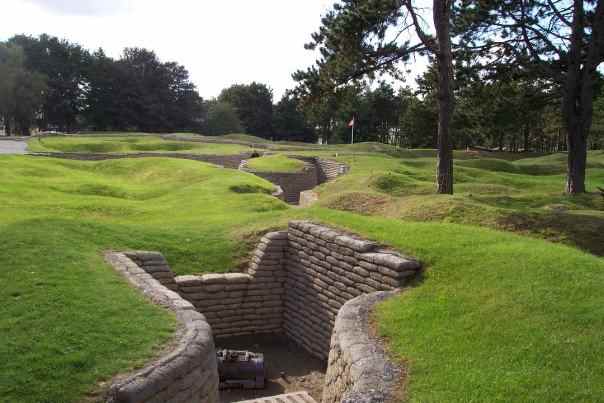 See: http://en.wikipedia.org/wiki/File:Vimy_Memorial_-_German_trenches,_mortar_emplacement.jpg
