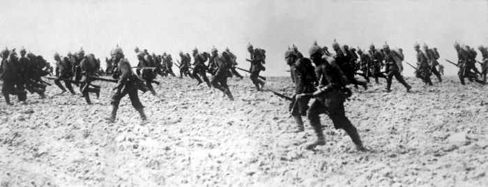 'German infantry on the march on August 7, 1914.' ~ Underwood & Underwood. (US War Dept.). See: http://en.wikipedia.org/wiki/File:German_infantry_1914_HD-SN-99-02296.JPEG