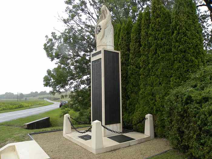 This memorial is on the Meuse-Argonne Battlefield. 'The Meuse-Argonne American Cemetery is the largest American military cemetery in Europe.' See: http://www.abmc.gov/cemeteries/cemeteries/ma_base.pdf