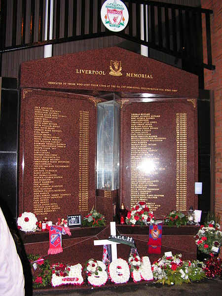 The Hillsborough Memorial, a living flame in honour of the 96 innocent souls lost. YNWA