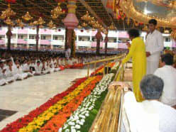 That morning, Swami seemed to come out only to tell all of us to go to PC for the banquet!
