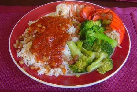 Rice with Broccoli & Lobster. Broccoli always taste better with Mr. Yoshida's Original Gourmet Sauce!