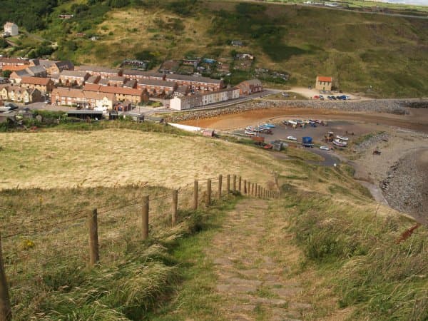 Looking down into the village from the Boulby clifftop footpath. This is another fine walk you might like to tackle - another time, along the Cleveland Way.