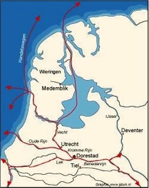 Dorestad in the Netherlands was raided and destroyed by the Danes more than once. The town was the beating heart of Frankish trade in the north of the empire