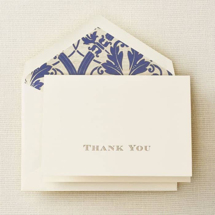 Receiving a thank you note on stationery that feels like fine, crisp linen, will make anyone's day brighter.