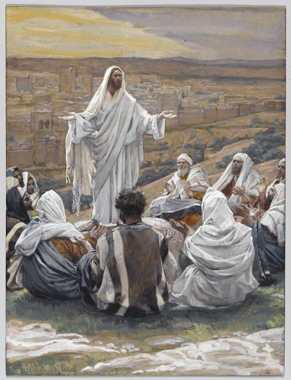 Jesus teaching His disciples to pray