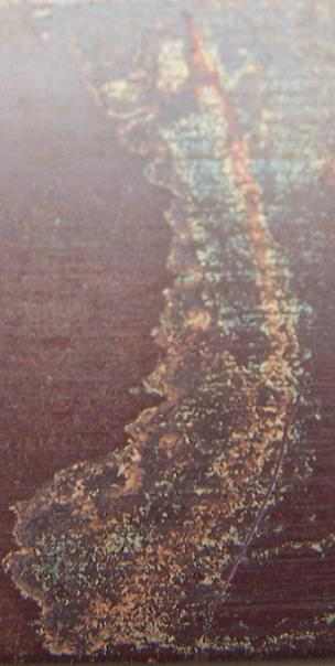 How to Colour Copper With Heat (Patination). This photo shows how the colours change, in a rainbow-like formation, when copper is heated.