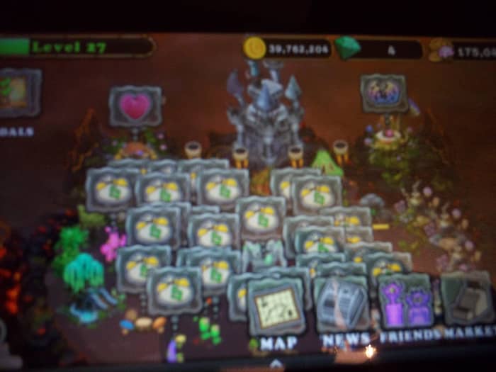 A screen showing the actions needed at that time... collect money, place a newly born monster on the island, etc.