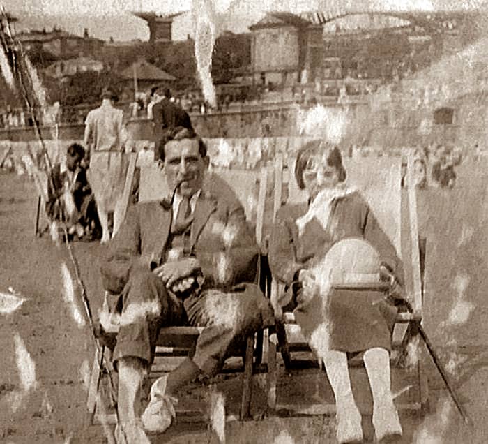 Grandad's older brother Arthur and his wife Elsie in happier times, enjoying a day on the beach in the early 1930s.