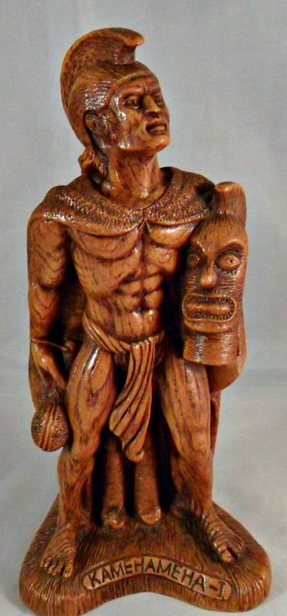 Here is the Coco Joe's Hawaiian King Kamehameha-I Figurine # HW 134 / in Hapa Wood , he stands 8 inches tall, and is very well made.