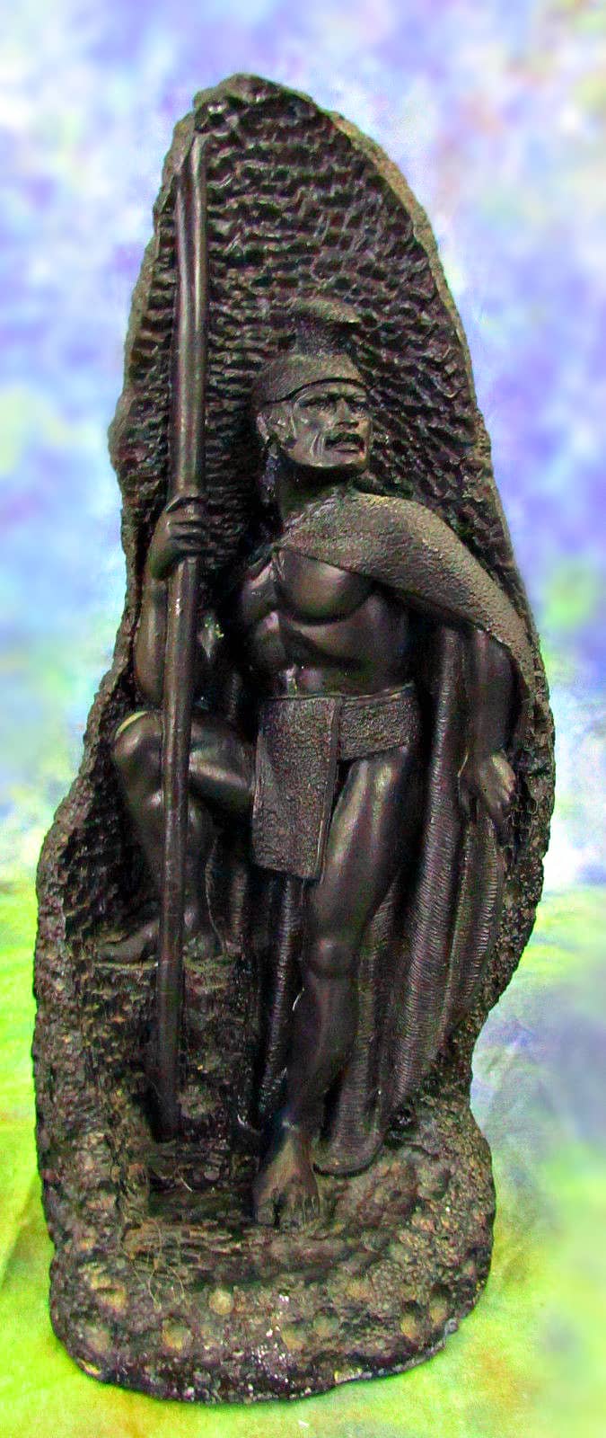 Vintage 1960 Coco Joe's King Kamehameha 303 Lava Statue which is very well made and detailed, and measures 10 1/2" tall and 4" diameter at base.