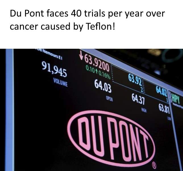 Chemical maker DuPont (DD.N) will face 40 trials a year starting April 2017 involving plaintiffs who say they developed cancer from a toxic chemical used to make Teflon that leaked from one of the company’s plants in West Virginia.