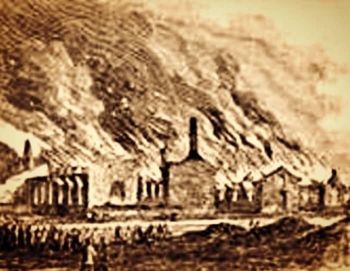 According to one resident. They left the entire town in ruins, a smoking mass of coals and ashes over which Desolation reigned supreme. Union troops then duplicated that outrage at once beautiful town of Vernon, leaving nothing to rebuild.