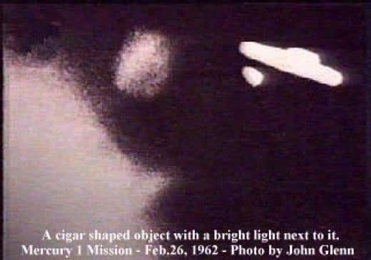 John Glenn saw this UFO and later, small beings of light outside of his capsule window.