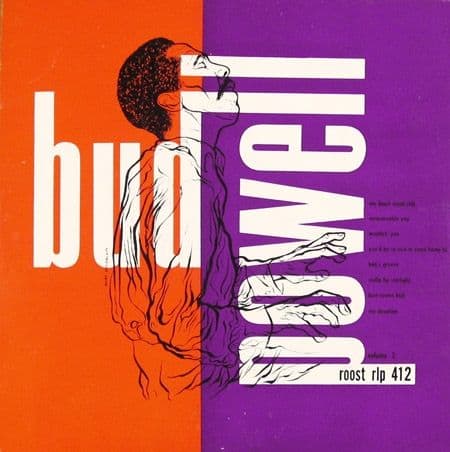 Bud Powell "The Bud Powell Trio Vol 2" Roost Records 412 10" LP Vinyl Record (1953) Album Cover Art & Design by Burt Goldblatt
