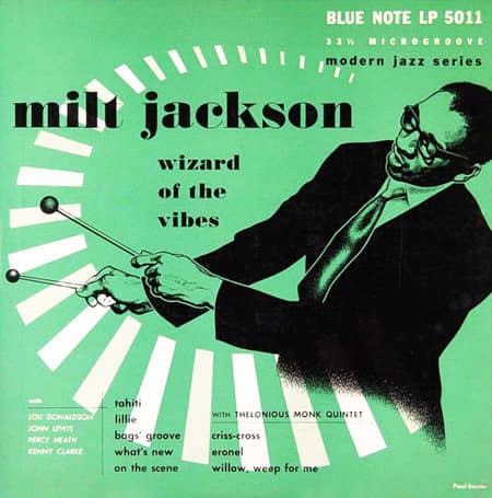 Milt Jackson "Wizard of the Vibes" Blue Note Records BLP 5011 10" LP Vinyl Record (1952) Album Cover Art & Design by Paul Bacon