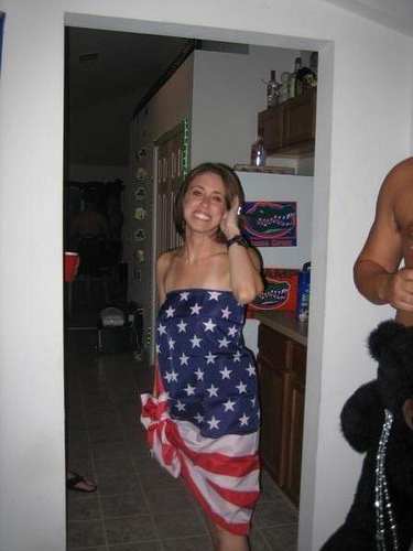 Casey Anthony draped in a flag