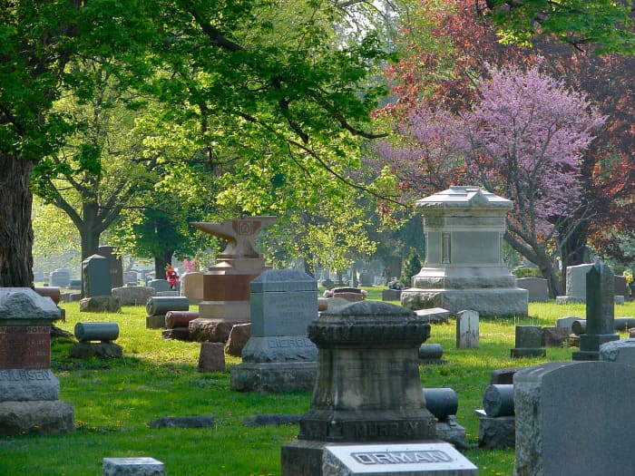 Spring time in Chippiannock Cemetery, Rock Island, Rock Island County, Illinois.