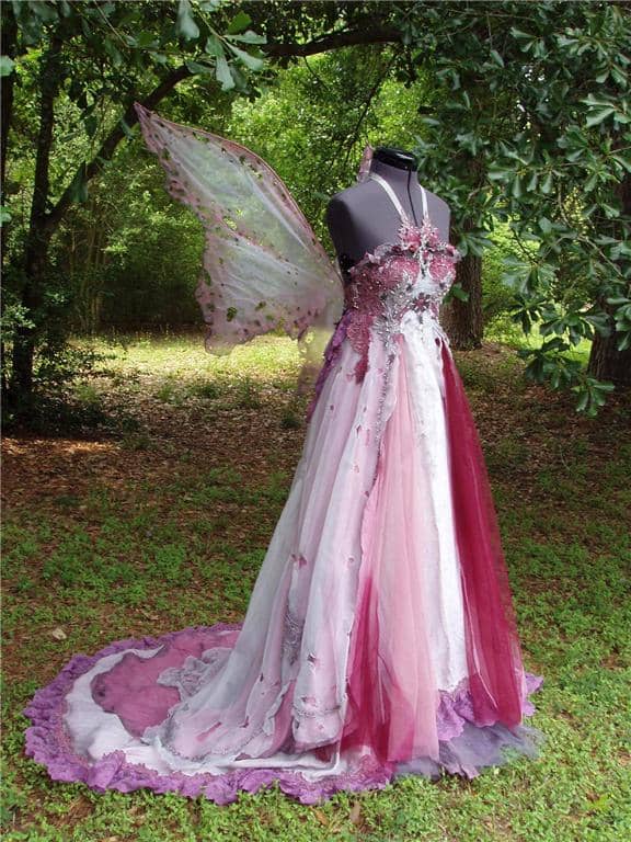 Fairy Wedding Dress with Fairy Wings. It was sold on Ebay in 2007. For more pictures of this dress, check out this article: http://calamitykim.typepad.com/calamity_kim/2007/05/re_purposed_and.html.