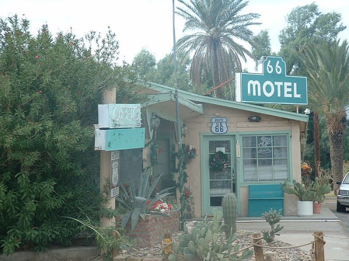 The Route 66 Motel on historic U.S. Route 66 in the Californian Mojave Desert/