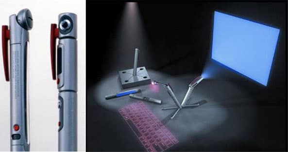 Computer Pen - Its a complete computer, cell phone, GPS tracker, covert video camera, fax machine. wireless internet browser, high resolution still camera, wireless email checker and sender, roll-out iPod, MP3 and MP4 player, movie downloader and pla
