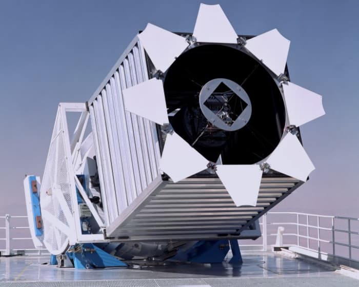 We describe the design, construction, and performance of the Sloan Digital Sky Survey telescope located at Apache Point Observatory. The telescope is a modified two-corrector Ritchey-Chrétien design with a 2.5 m, f/2.25 primary, a 1.08 m secondary, a