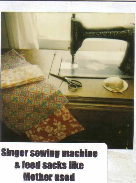 Singer Sewing Machine and Feed Sack Material - Photo by Gail Lee Martin