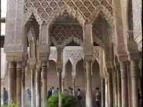 The Alhambra, Masterpiece of Moorish Architecture of Spain. In Grenada the Moorish rulers of Spain built lavish palaces and forts.