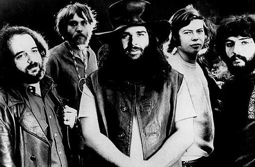 Alan Wilson pictured middle right with the band, Canned Heat. This photo was used for publicity two weeks before his death.
