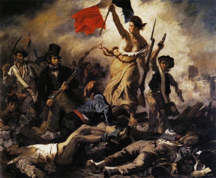 Eugene Delacroix's "Liberty Leading the People" (French: La Libert guidant le peuple) commemorating the July Revolution of 1830 in France.