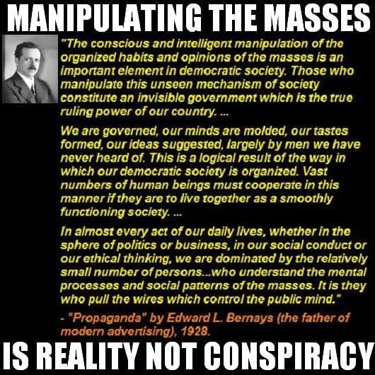 These people know very well how to control human consciousness. They've been doing it quite a long time. Food, water, energy, clothing, health care, education, marketing, etc. The evidence is all over the place, everything is backwards from progress.