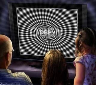TV Looking and Watching Us; We watching and looking at TV - Al the while we are obeying to being subliminally seduced by TV