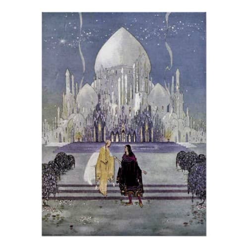 Illustration with Orientalism influences. Virginia Frances Sterrett was an early twentieth century illustrator who is best known for her pictures depicting the Arabian Nights