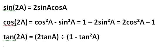 The Double Angle Identities Sin2A Cos2A And Tan 2A Derived From The 