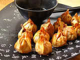 When I have them with Won Tons or Spring Rolls, I make sure a teaspoon or more of jam is already on the plate, Use a knife to smear on gently (won tons fall to pieces easily so be prepared to use your fingers!)