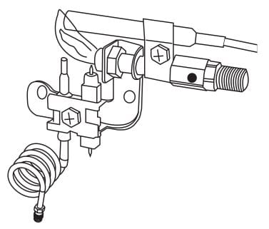 This shows a thermocouple in front of the pilot and a thermopile above the pilot for hot surface ignitions. The thermocouple acts as ODS and the thermopile - many thermocouples in one - works with the remote ignition.
