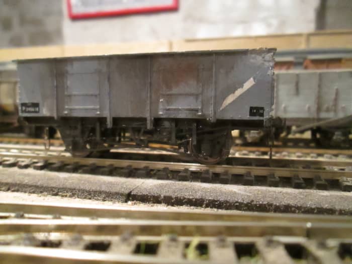 Private Owner 21 ton mineral wagon for coal traffic that originated in the Western Region - some wagons ended up all over the place (a Dapol model, I think - I've weighted the wagon where the name showed on the underside)