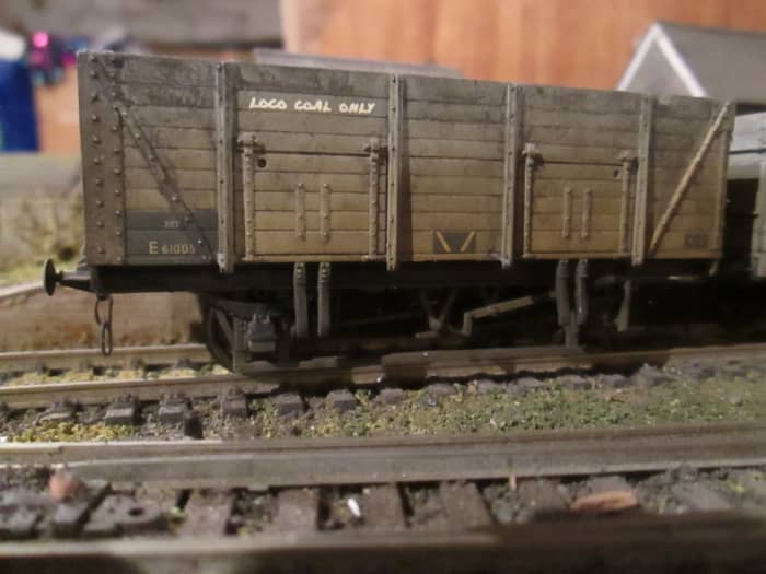 For the railway companies themselves, 20 ton loco coal wagons were built originally of timber later of steel, this being one of the former with transfers applied to look like chalk or painted warnings: 'loco coal only'