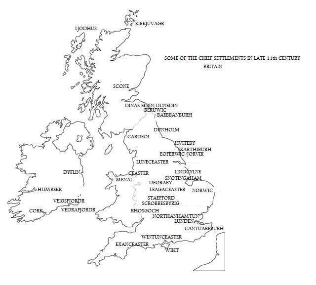 Eleventh Century Britain (England, Wales, Scotland and Ireland) - compare modern names in England with those above - under Knut it was more of a united kingdom than before or after