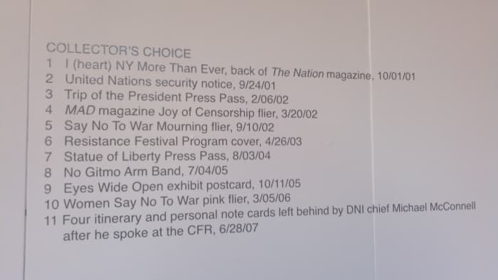 Eleven additional favorite pieces (signed and unsigned) were listed in the section titled, Collector's Choice.
