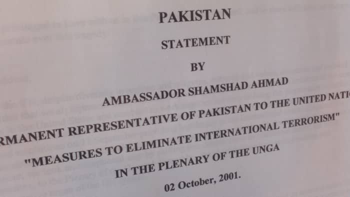 They were acquired during the World Assembly meeting addressing measures to eliminate international terrorism (October 1-5, 2001).