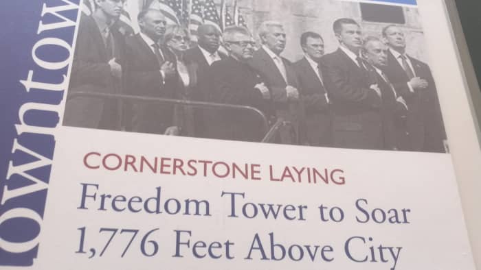 Image of the cover of a pamphlet I acquired on July 4, 2004 at the cornerstone laying of what was then called the Freedom Tower - later renamed 1 WTC building.