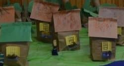 Cottages made from paper bags - Photo taken by Michelle Harrison Photography, who participates in our class