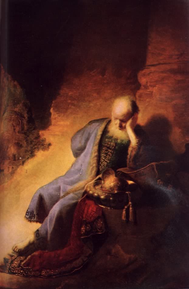 The Prophet Jeremiah Mourning over the Destruction of Jerusalem, Rembrandt Harmenszoon van Rijn (1606-1669)