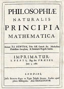 Fig. 2. "Principia", one of the most famous scientific books ever. Newton waited for decades to publish his discoveries.