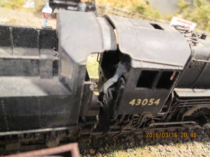 Different perspective: a look down onto 43054's footplate with the fireman hard at work shovelling coal onto her grate