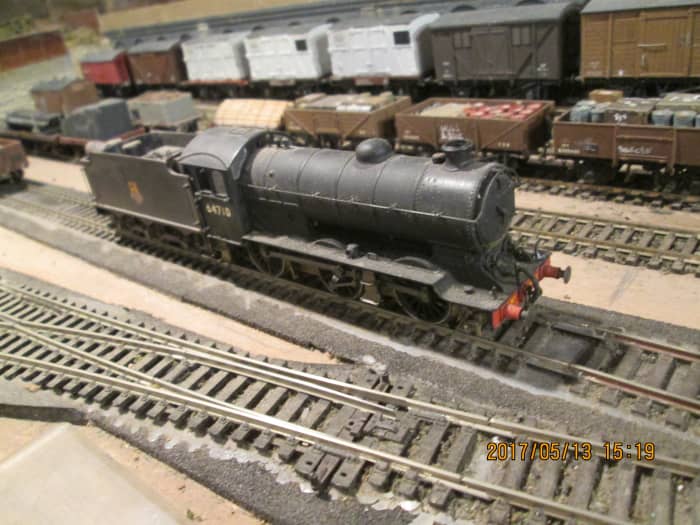 A close-up of 'old timer', Bachmann Branchline Class J39 0-6-0 64710. Renumbering and weathering have altered her appearance since first taking her out of the box. See below '...An engine passes through...' for location shot