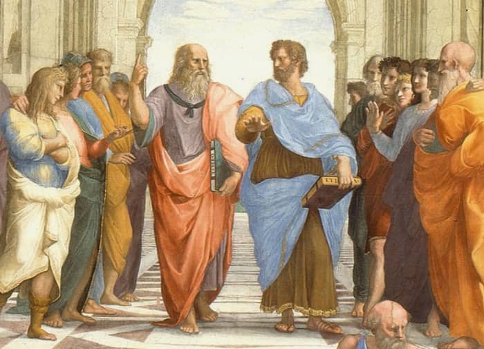 Plato (center left) made it clear more than once that the Atlantis story was a true one. Was he lying? Or did he give us the truth as best as he could?