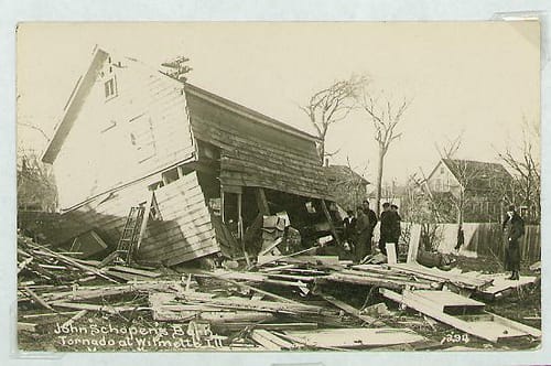 Three Palm Sunday Tornadoes are known in history, in 1920, 1965 and 1994. Above, is an image from the destruction of 1920 outbreak.