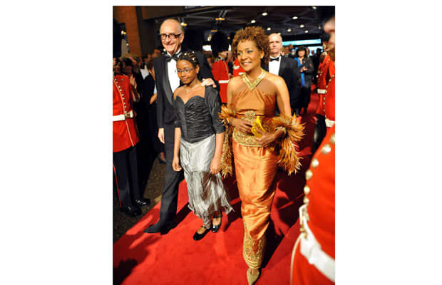 Michalle Jean along with her family Jean-Daniel Lafond and daughter Marie-Eden arrive Saturday night at the National Arts Centre for the Governor General's Performing Arts Awards Gala, 01 May 2010